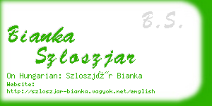 bianka szloszjar business card